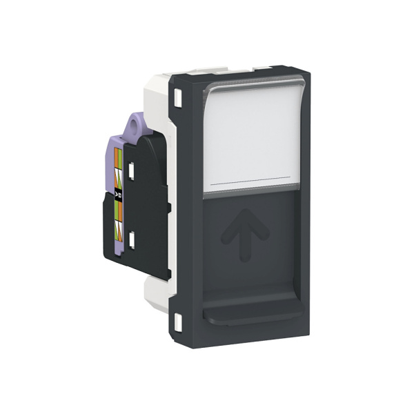 SE Unica Modular Антрацит Розетка компьютерная, RJ45, одиночная кат. 6 UTP, 1 модуль NU341454