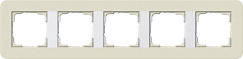 Gira E3 Песочный/Белый глянцевый Рамка 5-ая 0215417