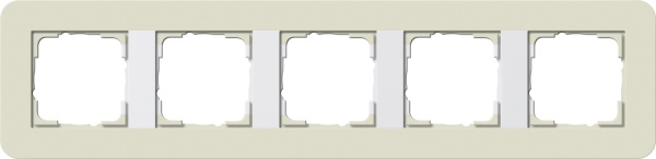 Gira E3 Песочный/Белый глянцевый Рамка 5-ая 0215417