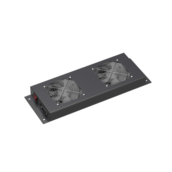 Купить DKC Потолочный модуль 2 вентилятора для крыши навесных и напольных 19" IT-корпусов ДКС серии STI/CQE шириной 600мм, RAL9005