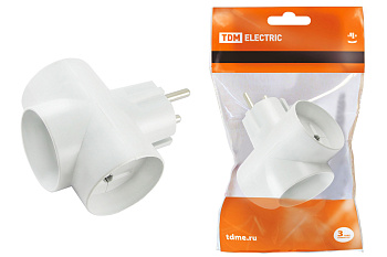 TDM Тройник 3х2П 16А 250B белый SQ1806-0041