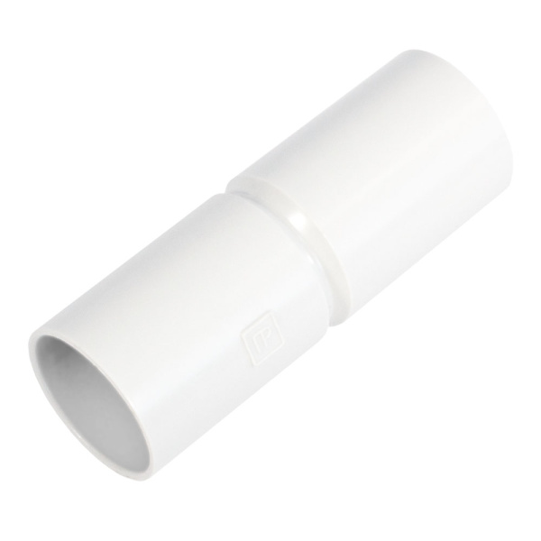 Промрукав Патрубок-муфта белая д16 (100шт/1200шт уп/кор) PR.01716б