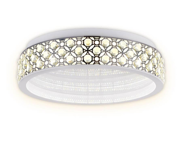 Купить Ambrella Потолочный светодиодный светильник с пультом FA9433 WH/CH белый/хром 112W D500*135 (ПДУ РАДИО 2.4)