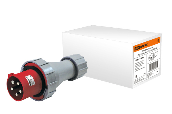 TDM Вилка кабельная IP67 125А 3Р+РЕ+N 380В SQ0611-0004