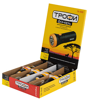 ТРОФИ TA4-box8 Фонарь Акку 4V0.5Ah, 4xLED, промо-бокс Б0004985