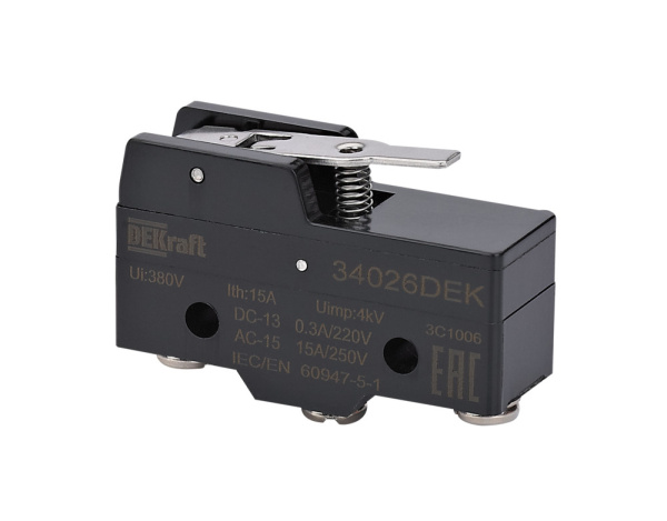 Dekraft Миниатюрный конц. вык. 1НО1НЗ шарнирного типа с коротким рычагом