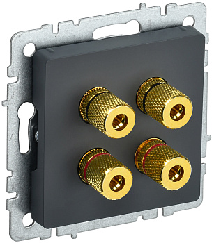 IEK BRITE BASE Графит Аудиорозетка 4-м РА10-БрГ