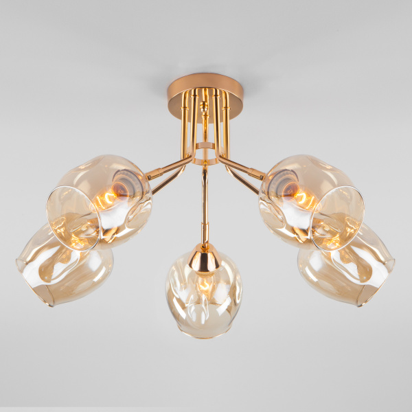 Eurosvet Потолочная люстра со стеклянными плафонами 30164/5 золото a047329