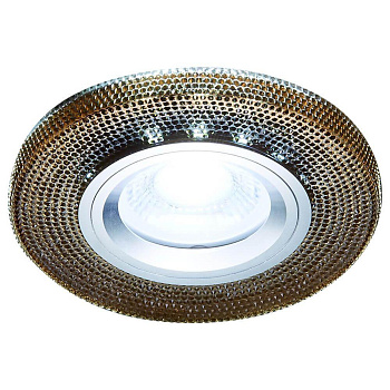 Ambrella Встраиваемый точечный светильник со светодиодной лентой S290 BK хром/агат/MR16+3W(LED WHITE)