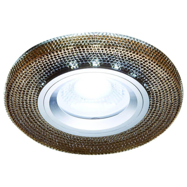 Ambrella Встраиваемый точечный светильник со светодиодной лентой S290 BK хром/агат/MR16+3W(LED WHITE)