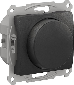 Systeme Electric Glossa Антрацит Светорегулятор (диммер) повор-нажим, LED, RC, 400Вт, мех.