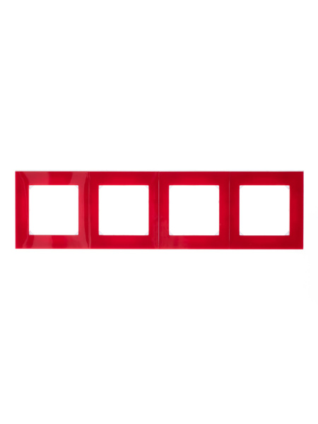 Купить ABB EPJ Levit красный / дымчатый чёрный Рамка 4 поста 2CHH015040A6065