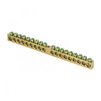 EKF PROxima Шина PEN "ноль-земля" (8х12мм) 18 отверстий латунь крепеж по центру