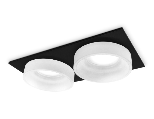 Купить Ambrella Встраиваемый точечный светильник с акрилом TN1319/2 SBK/FR черный песок/белый матовый GU5.3 182*92*45