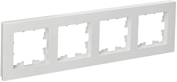 IEK BRITE DECOR Белый рифленый Рамка 4-м РУ-4-Бр