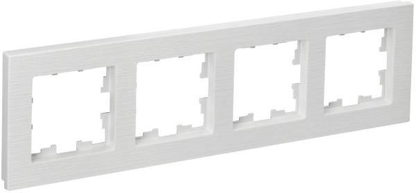 IEK BRITE DECOR Белый рифленый Рамка 4-м РУ-4-Бр