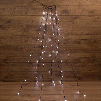 NEON-NIGHT Елочная гирлянда с кольцом, 7 нитей по 1,5 метра, цвет диодов белый, не соединяется 235-075