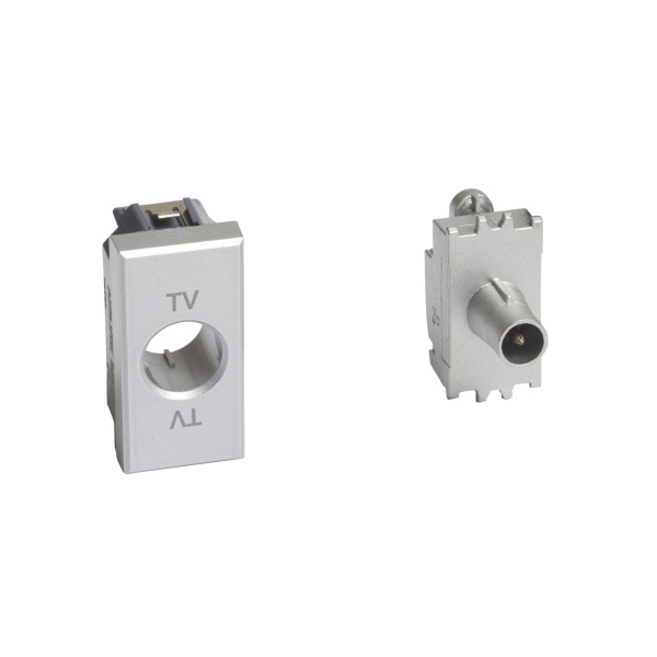 Купить BT Axolute Мех Розетки TV "звезда", разъем 9,5 мм, экранир. с лицевыми панелями Белый, Алюминий, Антрацит, 1 мод H4202D