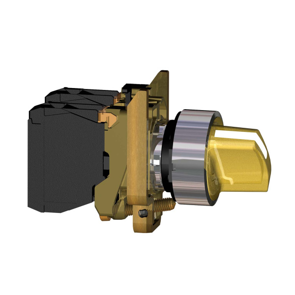 Купить SE XB4 Переключатель 22мм 48-120В желтый с подсветкой XB4BK125G5