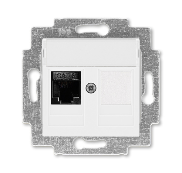 ABB EPJ Levit белый / белый Розетка компьютерная RJ45 кат,6+заглушка, белый 2CHH296117A6003