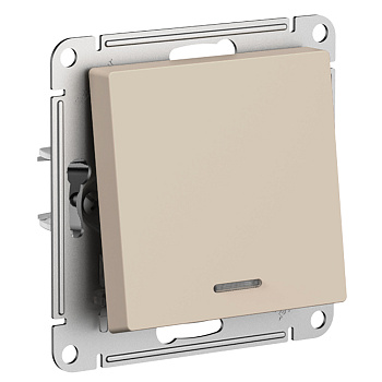 Systeme Electric AtlasDesign Песочный Переключатель 1-клавишный с подсветкой, сх.6а, 10АХ, механизам