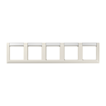 JUNG Рамка 5-кратная с полем для надписи для горизонтальной установки слоновая кость AS5850NA