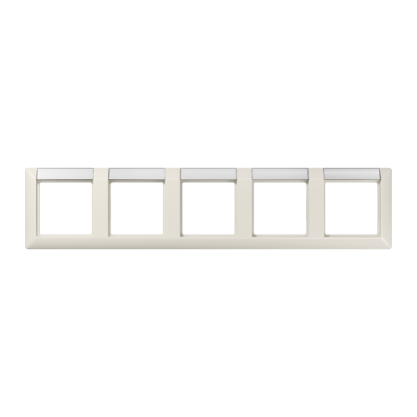 JUNG Рамка 5-кратная с полем для надписи для горизонтальной установки слоновая кость AS5850NA