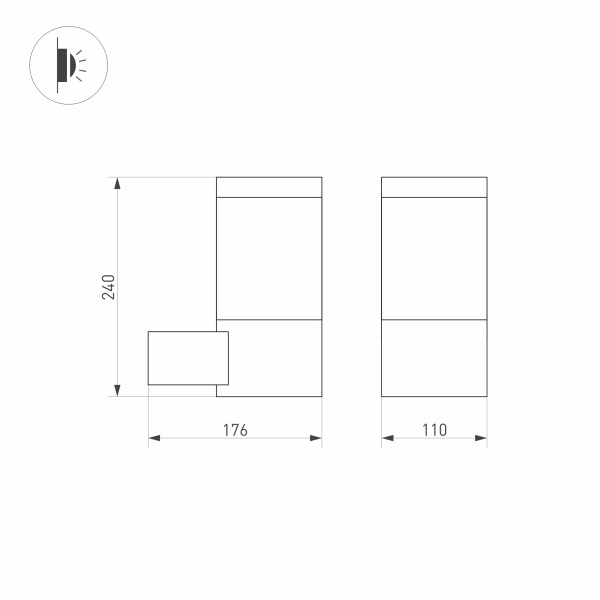 Купить Arlight Светильник LGD-STEM-WALL-10W Warm3000 (GR, 185 deg, 230V) (IP65 Металл, 3 года) 029985