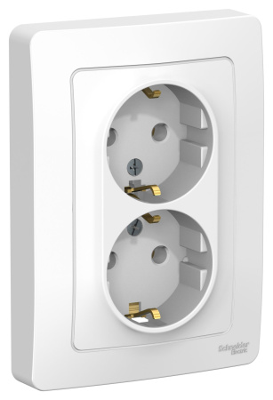 Купить Systeme Electric Blanca внутр Бел Розетка 2-ая с/з без шторок, 16А, 250В