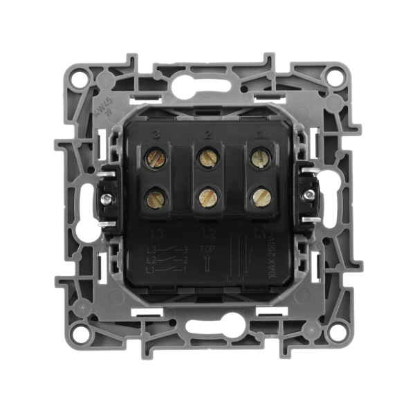 Купить Legrand Etika Алюминий Выключатель 3-клавишный, 10А, Автоматические клеммы 672413