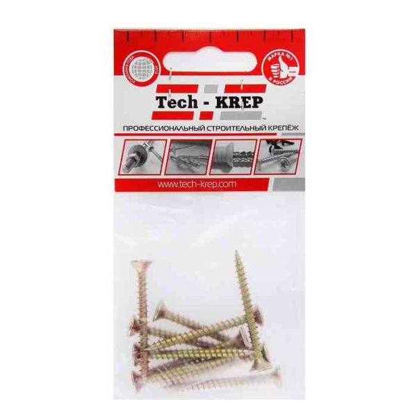 Купить Tech-Krep Саморез ШУж 4,5х50 пот. гол. (10 шт) - пакет 102504