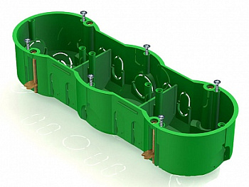 CHINT Коробка установочная 3-местная,212х70х45мм для скрытого монтажа в полых стенах (с саморезами, с мета