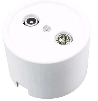 BIRONI Лизетта Пластик Белый Розетка R/TV-Sat проходная B1-304-21