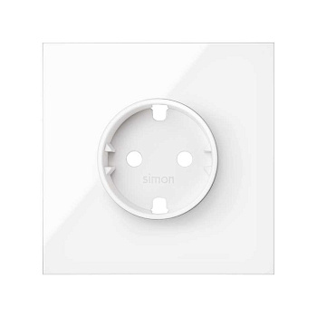 Simon 100 Белый глянец Кит 1 пост, фронт. Накладка на 1 розетку Schuko 10020105-130