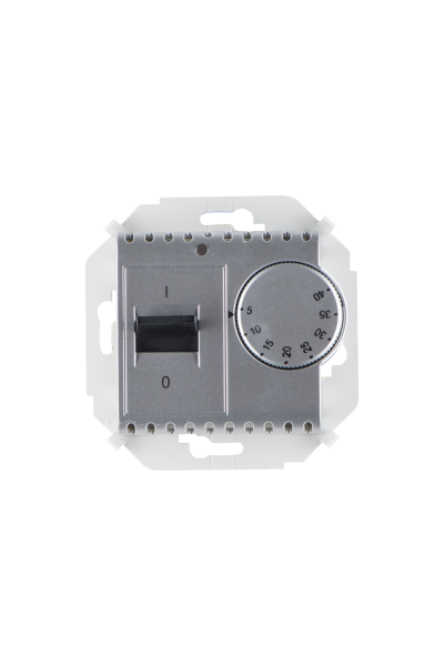 Купить Simon 15 Алюминий Регулятор тёплого пола, с датчиком, 16А, 230В, 3600Вт, 5-40град, IP20 1591775-033