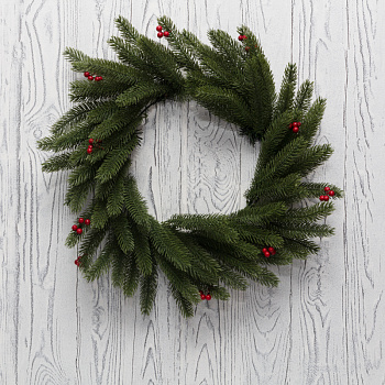 NEON-NIGHT Еловый венок с ягодами Ø 45 см, литой 307-149