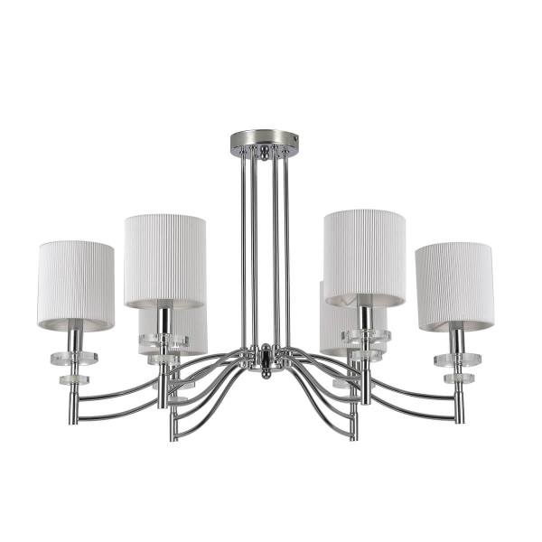 Купить Favourite 2680-6P потолочная люстра Каркас цвета хром, плафоны из белой ткани
