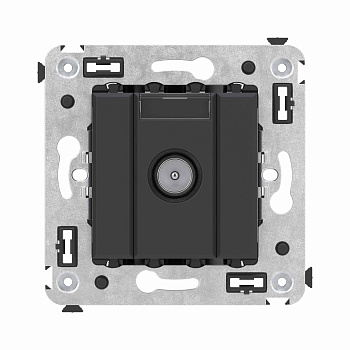 DKC Розетка TV оконечная в стену, "Avanti", "Черный матовый"