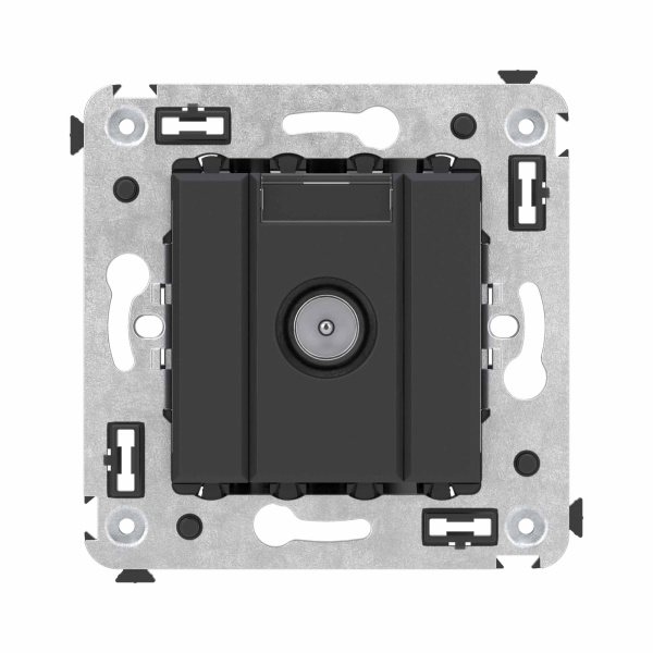 DKC Розетка TV оконечная в стену, "Avanti", "Черный матовый"