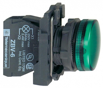 SE XB5 Лампа сигнальная зелёная светодиодная 24В XB5AVB3