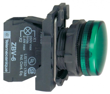 SE XB5 Лампа сигнальная зелёная светодиодная 24В XB5AVB3