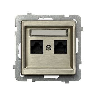 Ospel Sonata Медь (Новое серебро) Розетка компьютерная 1-я, категория 5e, RJ-45, без рамк GPK-2RM/K/m/44