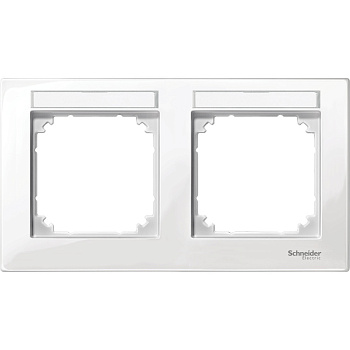SE Merten SM M-Plan Полярно-Бел Рамка 2-ая с полем для надписи, горизонтальная (MTN514219)