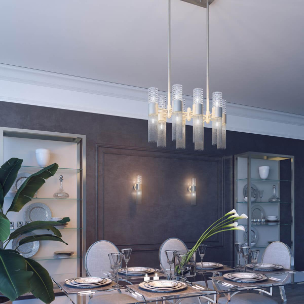 Купить Odeon Light 4631/1 ODL20 419 серебристый/стекло/металл.цепочки Подвес G9 1*40W 220V PERLA