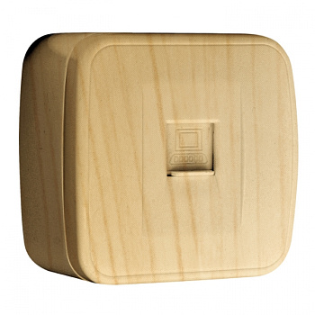 EKF Basic Минск Светлое дерево Розетка RJ-45, 1А, 120В, ОП