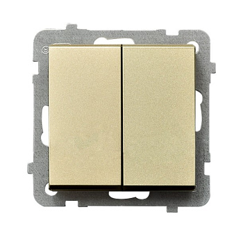 Ospel Sonata Шампанский золотой Выключатель 2-клавишный, без рамки ŁP-2R/m/39
