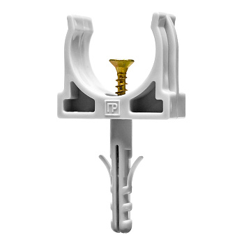 Промрукав Крепеж-клипса с дюбелем и саморезом серая д25 в малой упаковке (10шт/450шт уп/кор) PR13.0309