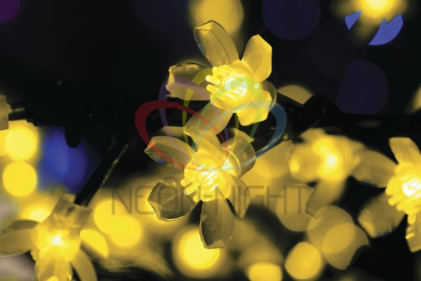 Купить NEON-NIGHT Светодиодное дерево "Сакура" высота 1,5м, диаметр кроны 1,8м, желтые светодиоды, IP 65, понижающий трансформатор в комплекте, 531-101