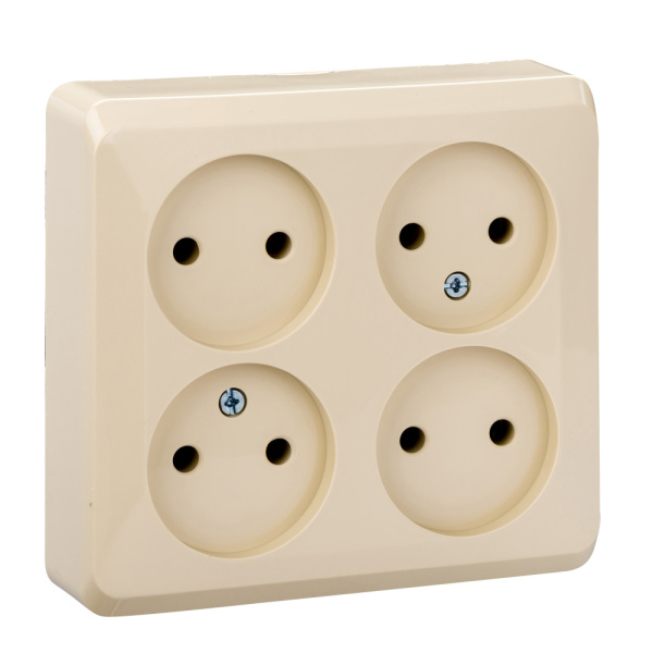 Systeme Electric Этюд наруж Крем Розетка 4-ая б/з без шторок