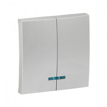 EKF PROxima Валенсия лицевая панель выключателя 2-кл. с индикатором 10А сталь